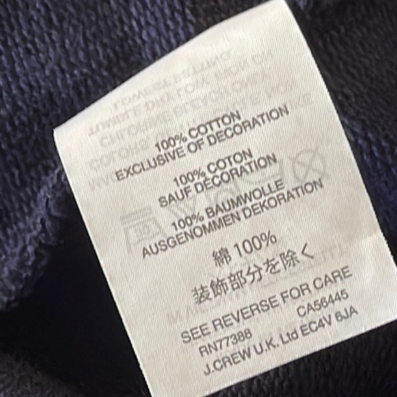 J. CREW Navy Blue Cotton Quarter Zip Pull Over Sweatshirt Sz. XS - Picture 16 of 16